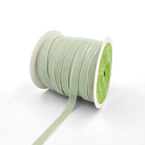 3/8 Inch Classic Velvet Ribbon with Woven Edge - PV-1-58 Jadite Green
