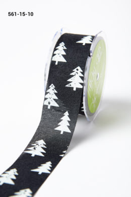 white christmas tree black jute ribbon