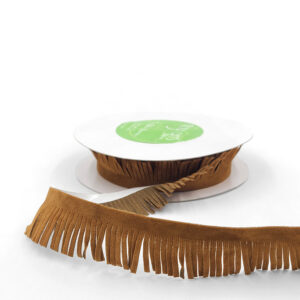 1 Inch Adhesive Suede Fringe Ribbon with Cut Edge - A557-1-33 Brown