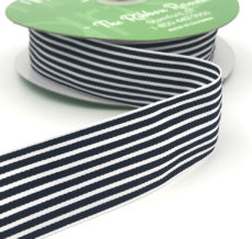 dark navy and white striped grosgrain ribbon