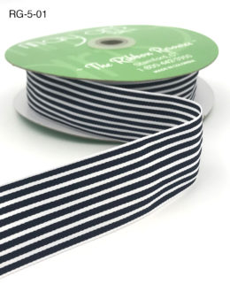 dark navy and white striped grosgrain ribbon