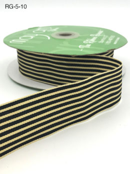 black and dark ivory tan striped grosgrain ribbon