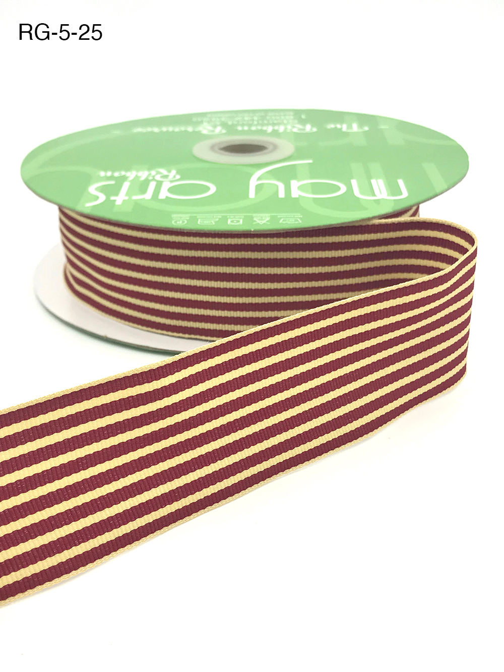 OLYCRAFT 50 Yards Striped Ribbon Red and White Striped Grosgrain