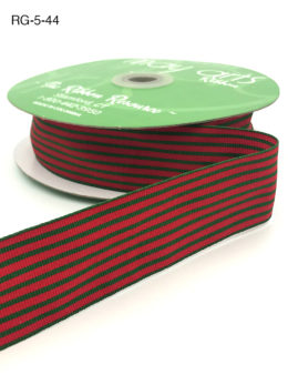 red and green christmas striped grosgrain ribbon