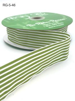 celery green and white striped grosgrain ribbon
