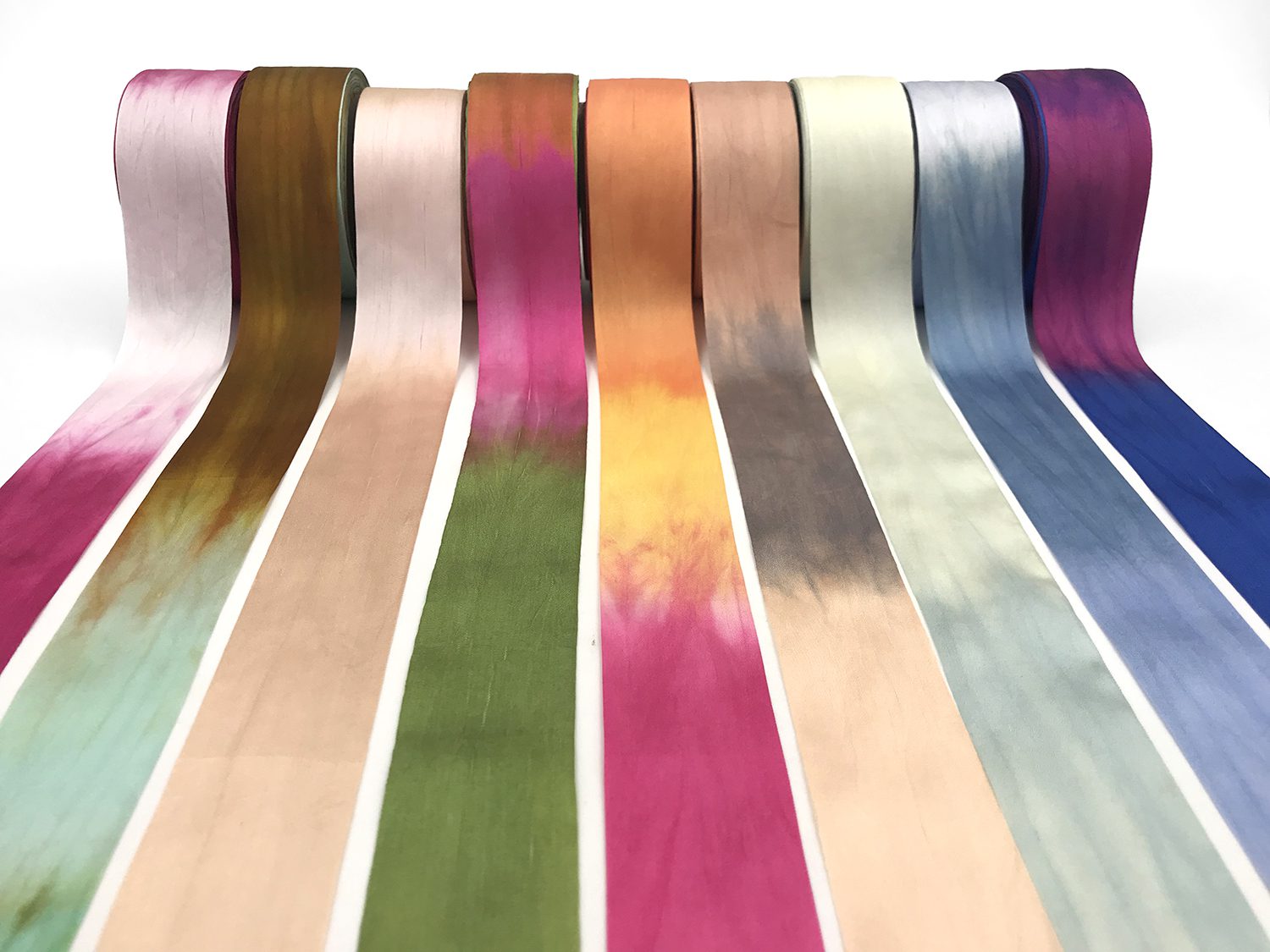 Hand Dyed Silk Ribbons, WATERCOLOR Custom Assortment Choose 1 to 20  Strings, Bulk Ribbon, Crinkle Silk Ribbons, Stringing Supplies