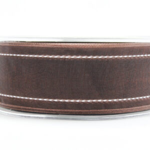 Variation #155148 of 1.5 Inch Sheer / White Stitched Edge Ribbon