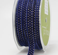 metallic gold polka dot royal blue velvet ribbon