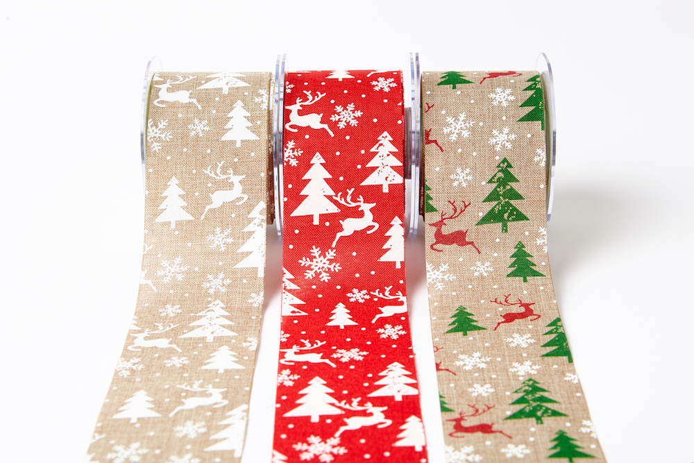 COHEALI 2 Pcs Imitation Linen Webbing Winter Ribbon Xmas DIY Ribbons  Christmas Tree Burlap Ribbon Christmas Rustic Ribbon Hand Decor Linen Wired