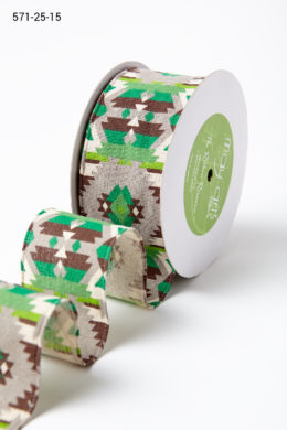 Green Southwestern Graphic Pattern Ribbon