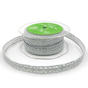1/2 Inch Adhesive Crochet Ribbon with Woven Edge - A564-12-31 Grey