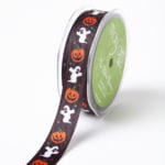 BLACK PUMPKIN/GHOST Grosgrain w/ Print Ribbon