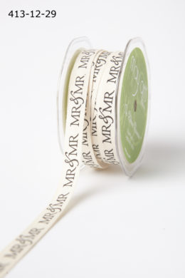 Natural/black Ivory Canvas Mr. & Mr. Print Ribbon