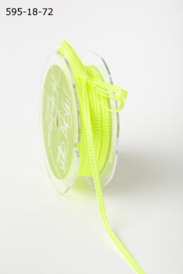 Woven Stitched Edge Ribbon Neon Yellow