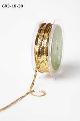 Gold Mini Sequin Single Strand Ribbon