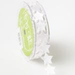 Adhesive Satin Stars Ribbon White