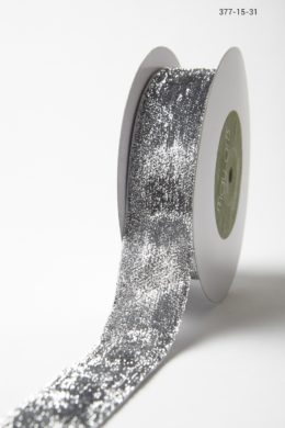 CRAFT SUPPLY 1.5 VELVET White Ribbon. Silver Glitter Velvet Ribbon