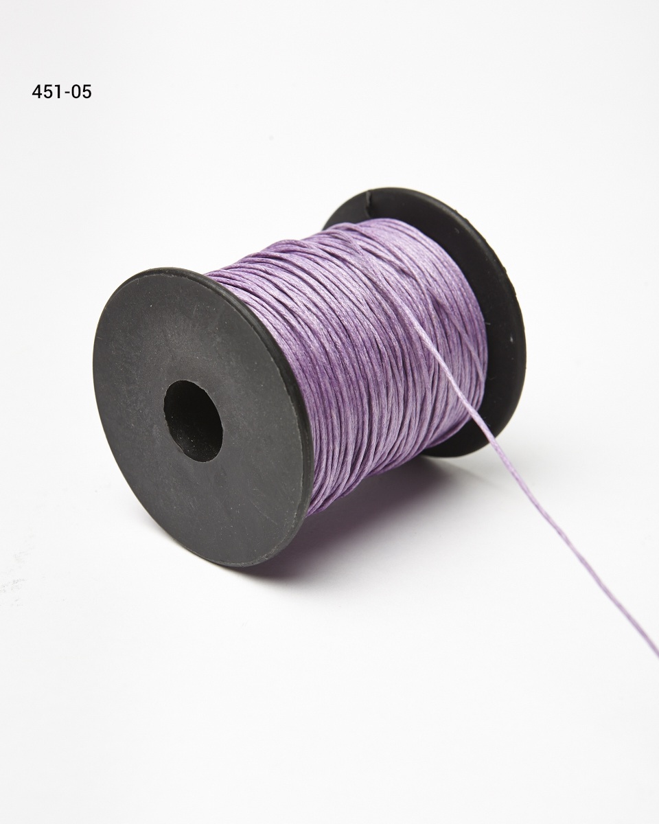 May Arts Ribbon 451-09 1mm Waxed Cord, 100 yd, Ivory