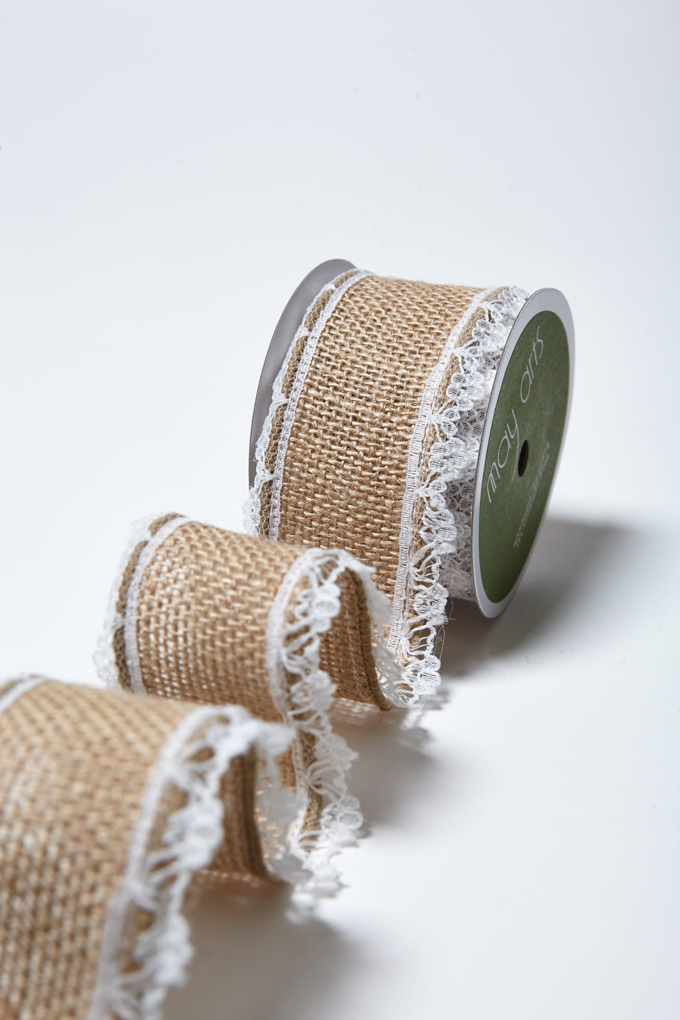 Wired Lacy Natural Ribbon