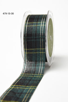 Green, Red & Black Scottish Tartan Plaid Ribbon Wire Edge - Karaboo Ribbons