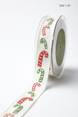 Variation #156046 of 1 Inch Linen Holiday Print Ribbon