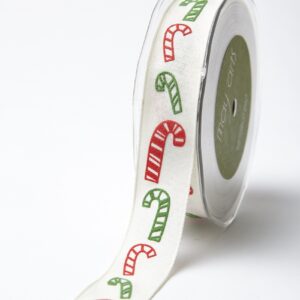 Variation #156046 of 1 Inch Linen Holiday Print Ribbon