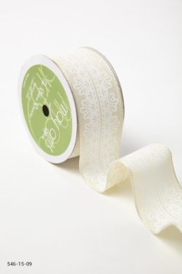 Variation #157286 of 1.5 Inch White Lace Center Design Ribbon