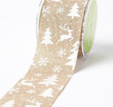 Variation #184960 of 2.5 Inch Faux Jute Base w/ Tree/Snowflake/Reindeer Ribbon