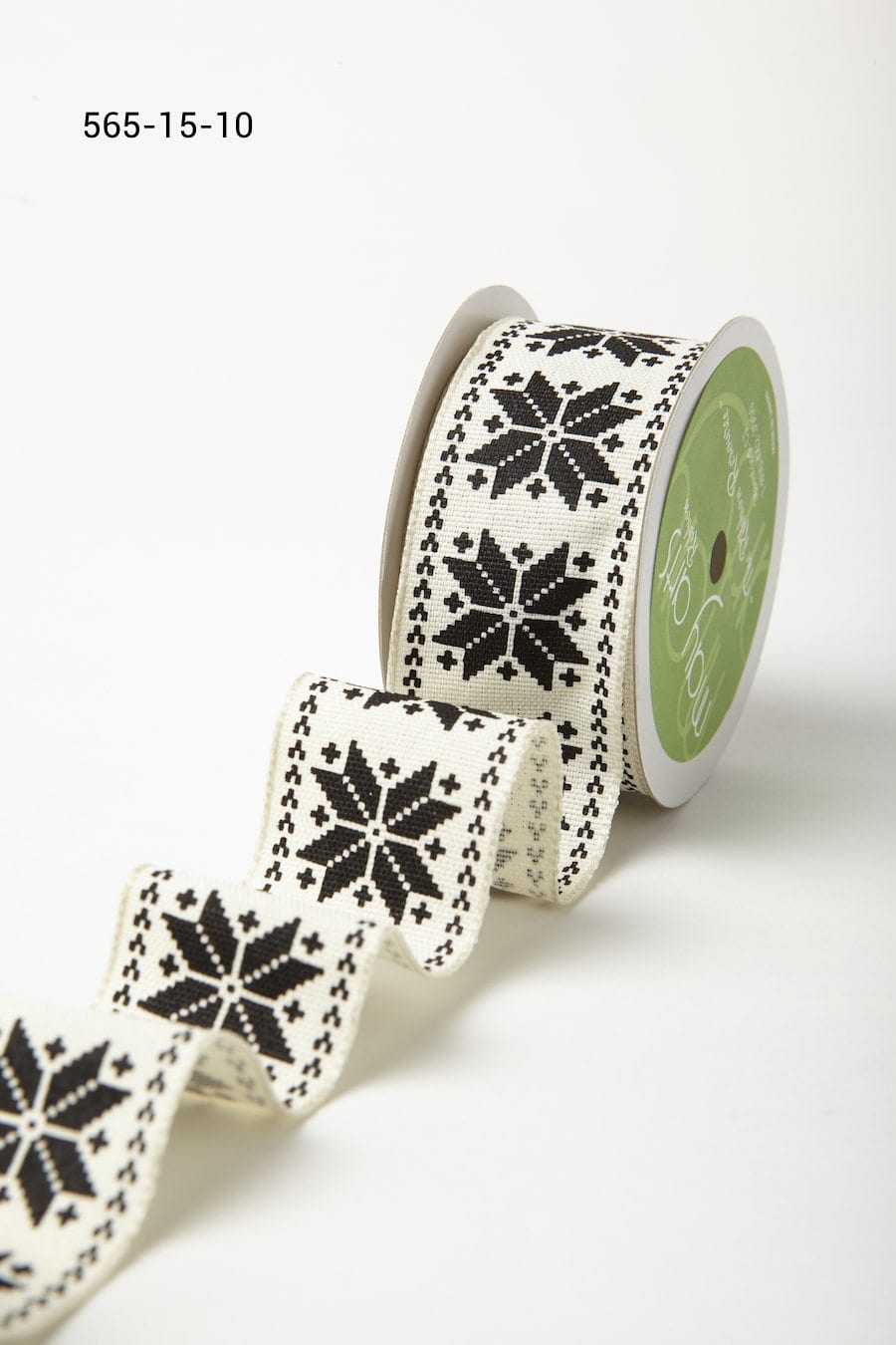Variation #184622 of 1.5 Inch Wired Scandinavian Snowflake Ribbon