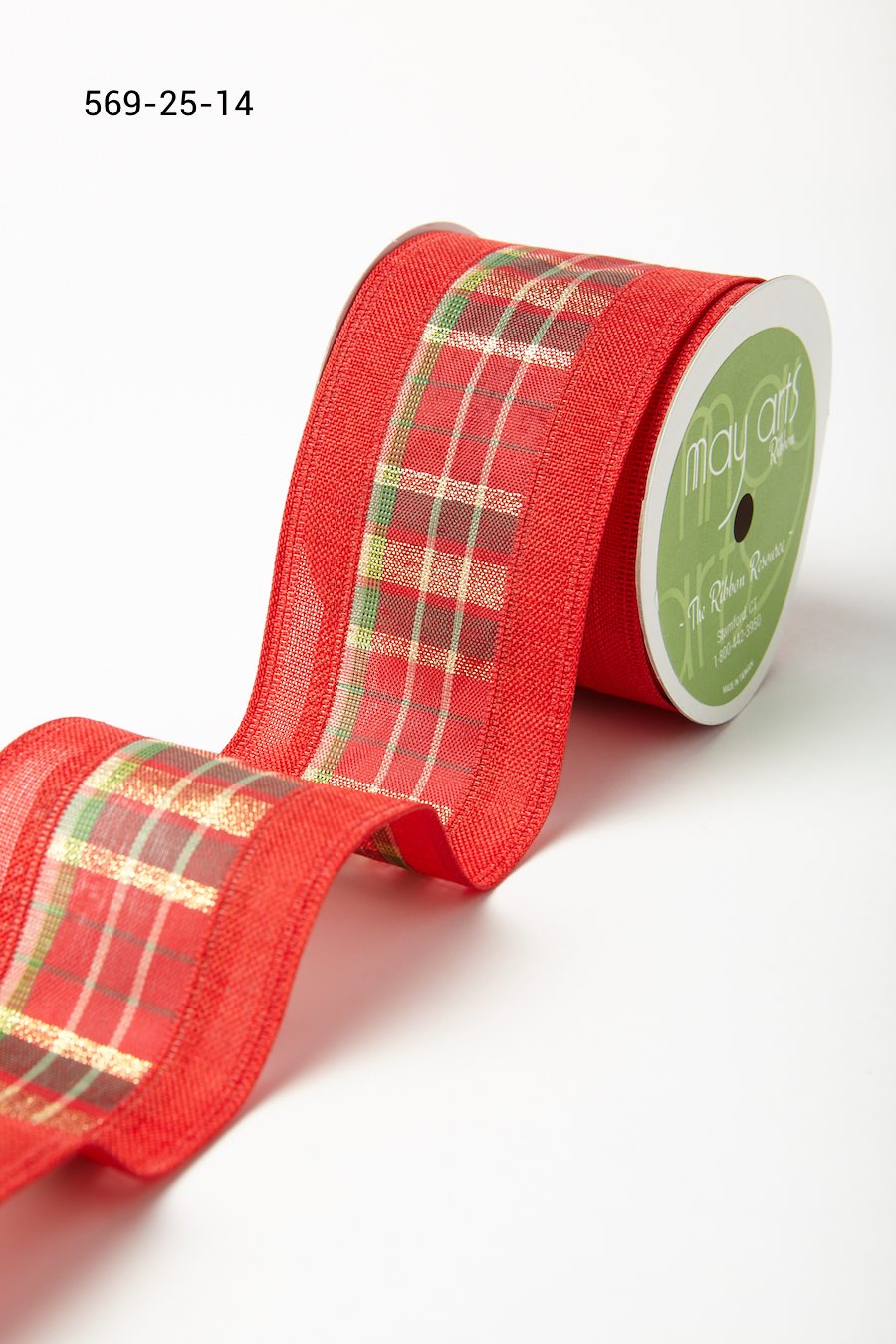 Metallic Tartan Ribbon - 2.5