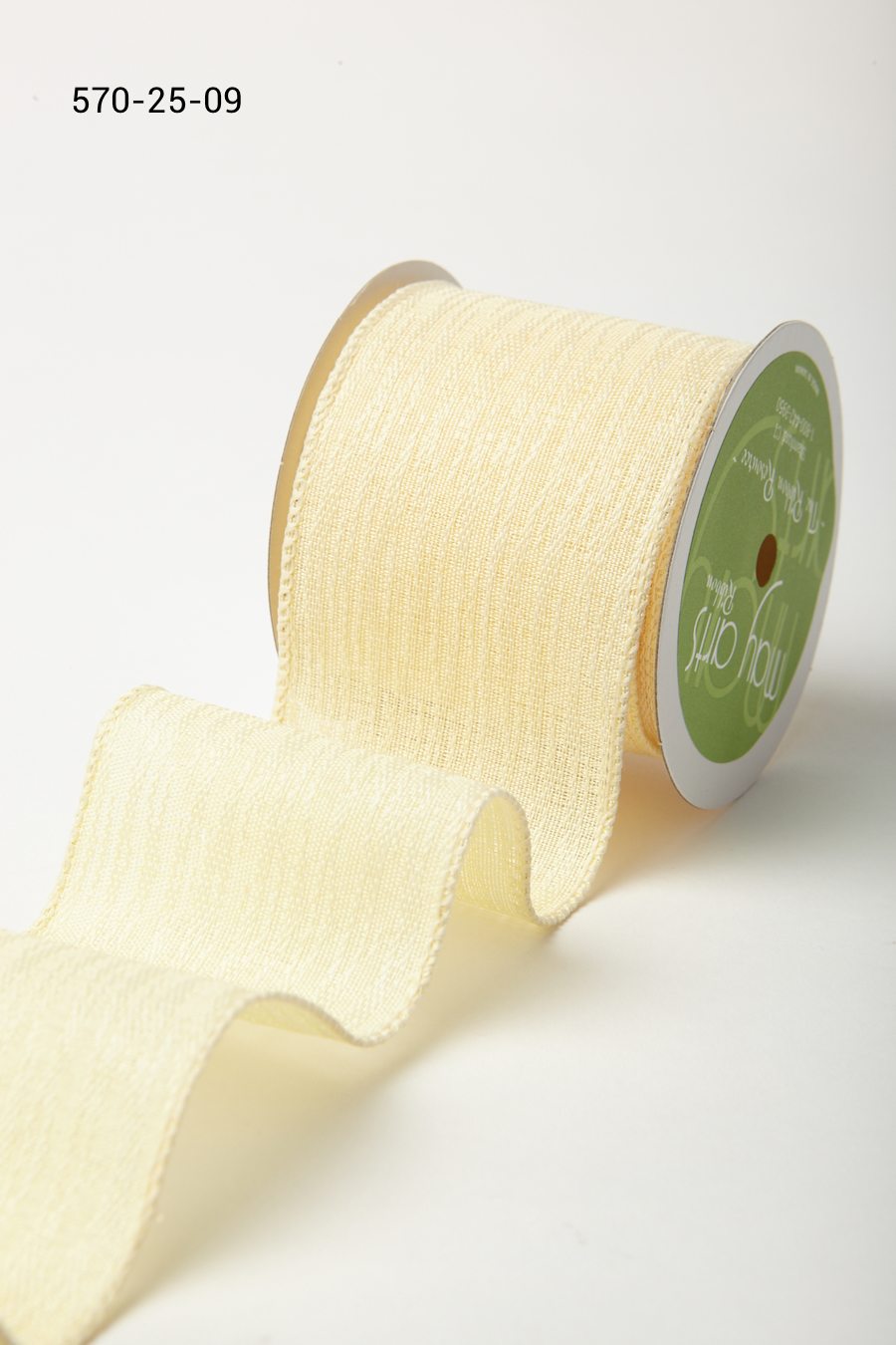 Wired Colored String Ribbon - May Arts - Yellow KS27 - 5 yds