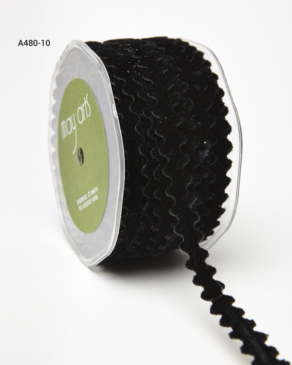 Ric Rac Velvet Adhesive Ribbon 3/8" Online Ribbon May Arts