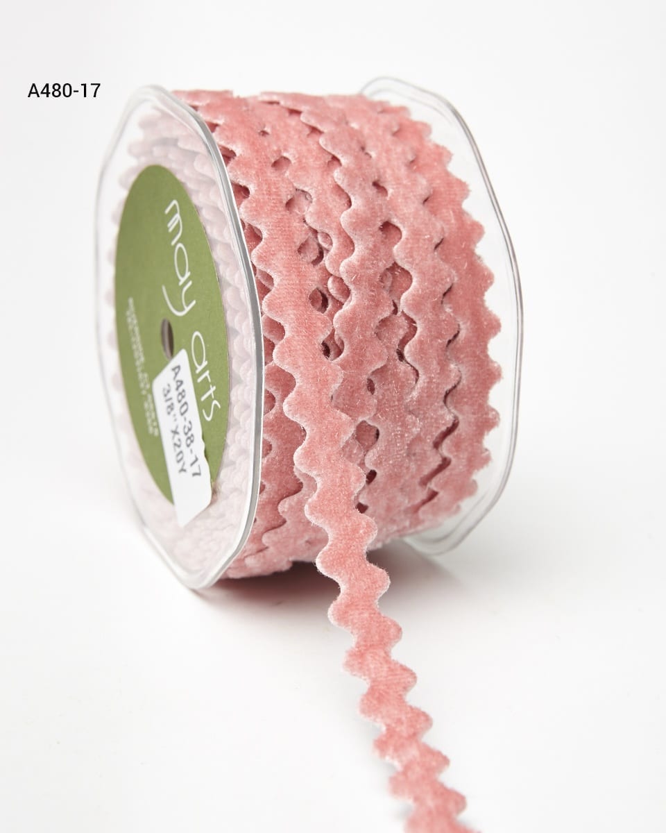 Ric Rac Velvet Adhesive Ribbon 3/8" Online Ribbon May Arts