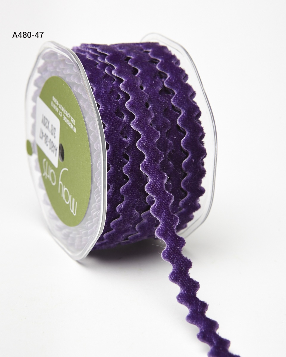 Ric Rac Velvet Adhesive Ribbon 3/8" Online Ribbon May Arts
