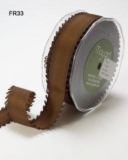 Brown Grosgrain Picot Edge Ribbon