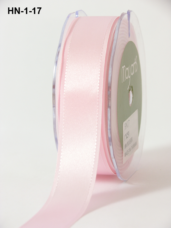 1 Inch Satin Ribbon with Woven Grosgrain Edge - May Arts Wholesale Ribbon