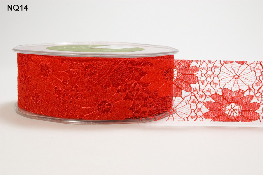 Cut Edge Floral Lace Ribbon - 1.5 Online Ribbon - May Arts Ribbon