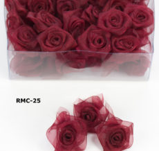 Sheer Rosettes, Burgundy Roses, Sheer Accent Roses, Organaza Accent Roses, Organza Rosettes