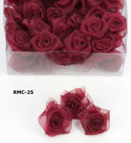 Sheer Rosettes, Burgundy Roses, Sheer Accent Roses, Organaza Accent Roses, Organza Rosettes