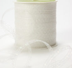 White Curly Sparkling Ribbon