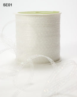 White Curly Sparkling Ribbon