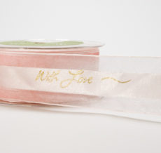 Pink With Love Satin Print Ribbon