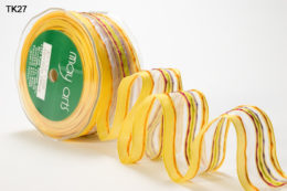 Yellow Sheer Lines Wired Ribbon