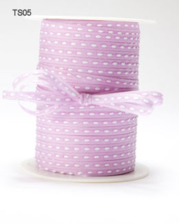 Lavender Solid Stitched Center Ribbon