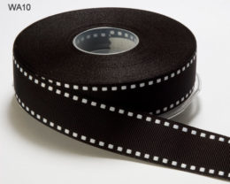 Black and White Stitched Grosgrain Ribbon