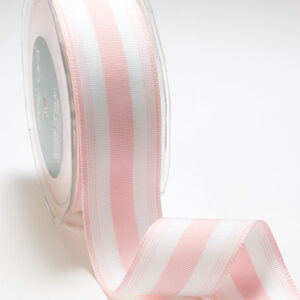 Pink and White Grosgrain Stripes Ribbon