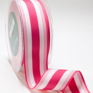 Fuchsia and White Grosgrain Stripes Ribbon