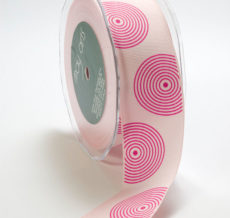 Pink and Fuchsia Grosgrain Cirlces Ribbon