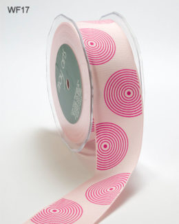 Pink and Fuchsia Grosgrain Cirlces Ribbon