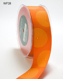 Orange and Yellow Grosgrain Cirlces Ribbon